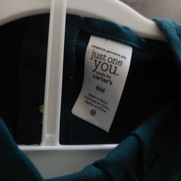 Carter's Baby Girl 6 Months Green & Gold  Mini Hearts Bow Cute A-Line Dress - Picture 5 of 7